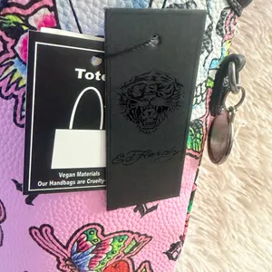 Ed Hardy Pink Skull Tattoo Tote Bag NWT - Y2K Biker Chic thumbnail 16
