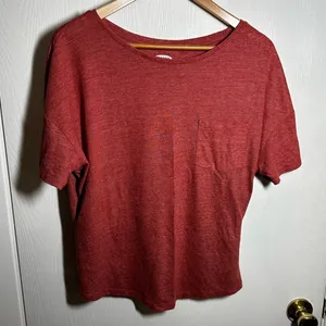 XL Old Navy Coral Linen-Blend Short Sleeve Tee thumbnail 1