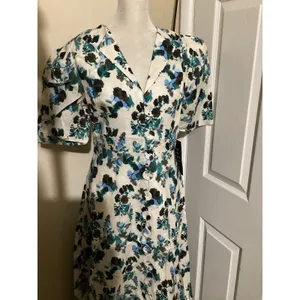 Tuckernuck Blue Blooms Floral Button Front Maxi Dress NYAP-12-D626 Size S thumbnail 2