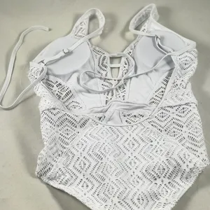 MD White Crochet Floral Swimsuit thumbnail 4