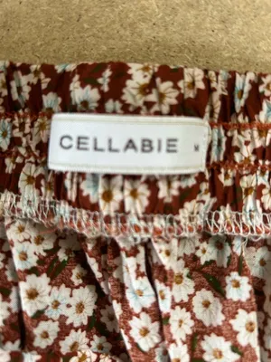 Floral Print Ruffle Tiered Mini Skirt Brown Size M thumbnail 7