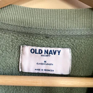 Old Navy so comfy classic‎ length green fleece pullover sweater women's size M thumbnail 3