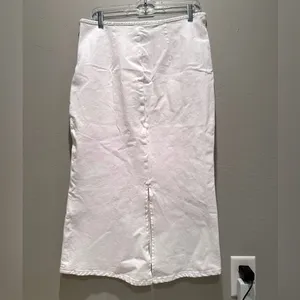 Le Jean White Denim‎ Colette Midi Skirt Size Medium thumbnail 4
