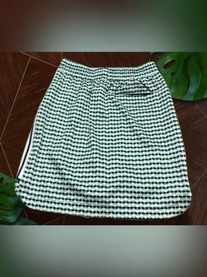 Lady Hagen Navy and White Geo Drawstring Mini Skirt M thumbnail 4