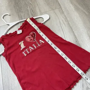 Italia Tank Top cotton sequin ruffle womens Red (size 2) blokecore euro y2k vtg thumbnail 6