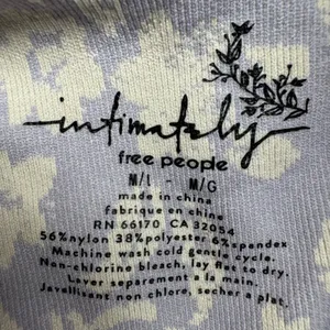 Free‎ People Intimately Floral Print Thong Bodysuit Lavender Cream M thumbnail 2