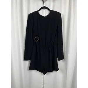 Amanda Uprichard Revolve Black Baldwin Long Sleeve Romper Sz.M thumbnail 6