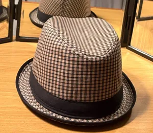 Classic Men’s Checkered Top Hat Brown thumbnail 1
