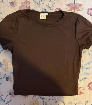 Live in the Moment Brown Crop Top thumbnail 1