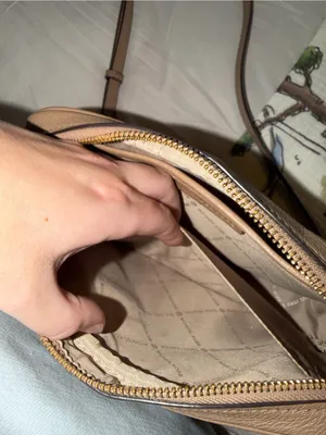Michael Kors Tan Saffiano Leather Crossbody with Gold Logo thumbnail 13