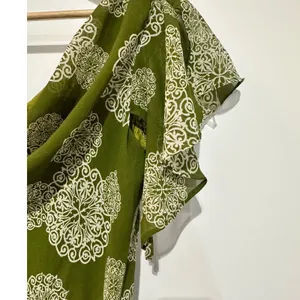 Robbie Bee Vintage Green Medallion Cowl Neck Handkerchief Dress Size 6 Fairycore thumbnail 6