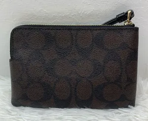 COACH Brown Coated Canvas Signature Wristlet thumbnail 2