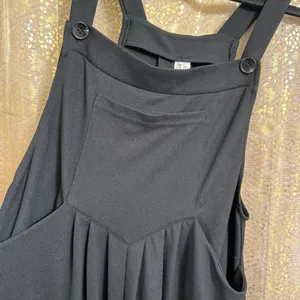 Halara Black Pockets Waffle Casual Jogger Overalls Comfy Cozy Medium NWT thumbnail 4
