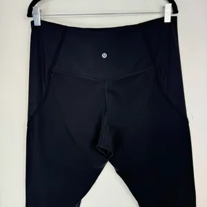 Lululemon Align Rib Panel High Rise Tights Leggings Sz 14 Black Nulu Stretch thumbnail 12