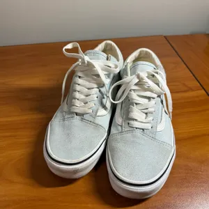 Vans Old Skool Low Top Sneaker‎ Suede Skate Baby Pastel Dusty Light Blue W8 thumbnail 2