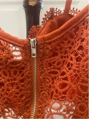 Women's Blashe Orange Lace Jumpsuit Size XL thumbnail 6