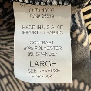 John‎ Paul Richard Faux Wrap Dress Black Cream Abstract Starburst Womens Large thumbnail 9