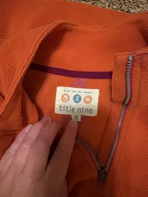Title Nine Quarter Zip Fleece Sweatshirt XSM Xtra Small Orange Long Sleeve Fall thumbnail 3