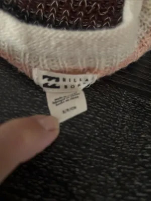 Billabong Striped Crewneck Sweater - Pink, Cream & Brown thumbnail 3