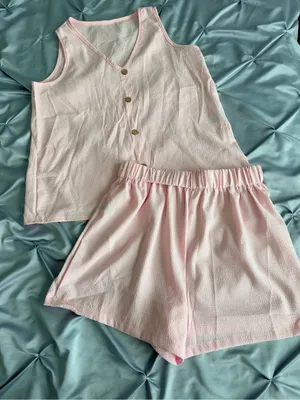 Soft Light Pink Sleeveless Tank & Shorts Pajama Set thumbnail 1