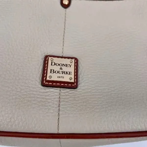Dooney & Bourke Pebble Grain Leather Shoulder Bag Cream Tan Hobo Purse thumbnail 4