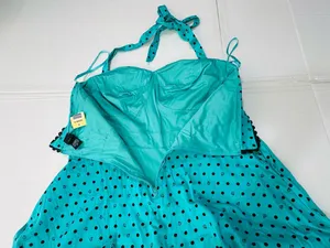Disney torrid Teal Polka Dot Dress with Black Accents thumbnail 4