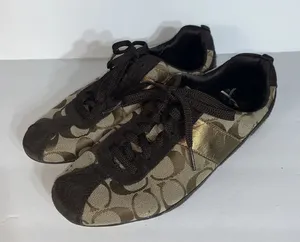 COACH Hadley Womens Logo Sneakers Brown Size 7 M thumbnail 1