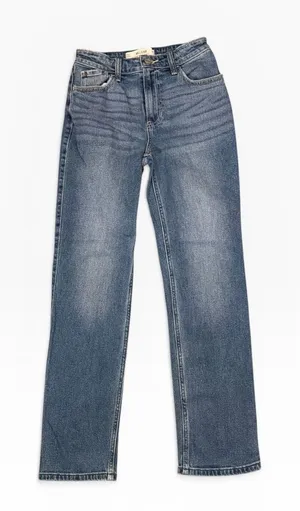 Hollister High-Rise Straight Leg Jeans Mid Rise 24/00 (24x29) Stretch Whiskering thumbnail 1