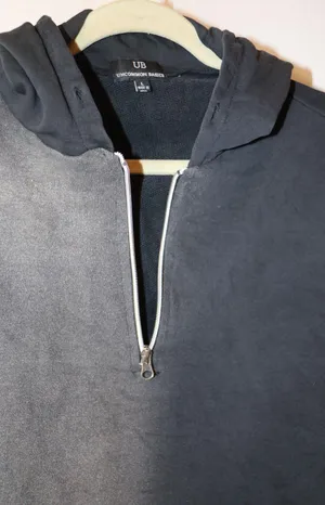 Two Tone Half Zip Hoodie Sweater Size L thumbnail 5