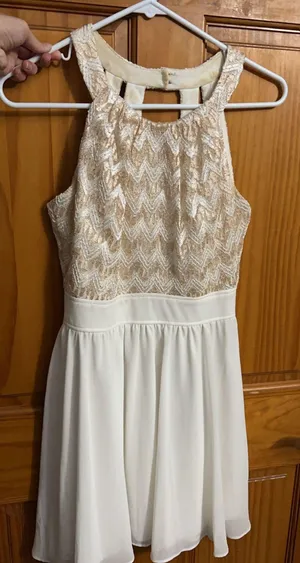 Gold And White Formal Dress thumbnail 1