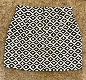 || Black and white print mini skirt thumbnail 2