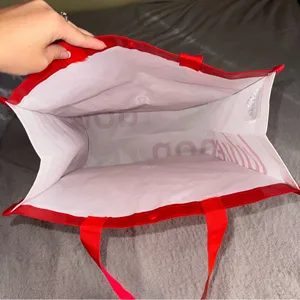 lululemon athletica Red Reusable Tote with Logo Snap thumbnail 4