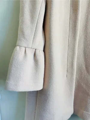 Club Monaco Blush Pink Wool Blend A Line Long Coat Bell Sleeve Large thumbnail 7
