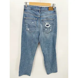 American‎ Eagle Highest Rise 90s Boyfriend Jeans Womens 6R Blue Distressed thumbnail 2