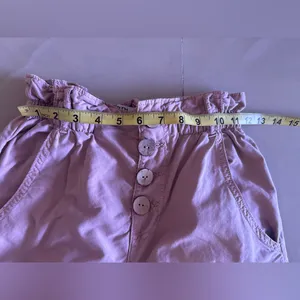 Zara Women's Baggy Rustic Paperbag Lightweight Pants Dusty Pink Button Fly Sz 2 thumbnail 10