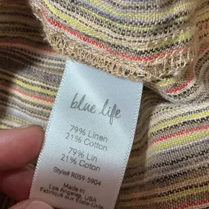 Blue Life‎ Striped Bohemian Coastal Linen Cotton Jumpsuit Wide Leg R059-5904 thumbnail 4