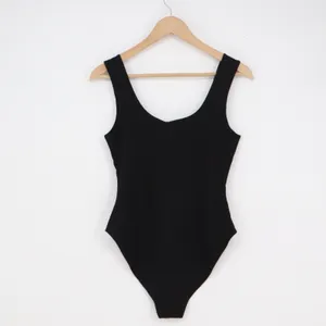 Forever 21 Womens Knit Bodysuit Black Scoop Neck Sleeveless Snap Closure Size M thumbnail 5