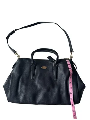 COACH Morgan Luxury Navy Pebbled Leather Satchel Shoulder Bag #F35185 thumbnail 7