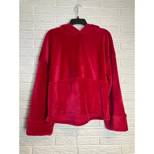 Free People movement Cherry hoodie plush women's size small pink red cozy winter thumbnail 2