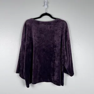 J Jill Women's Velvet 3/4 Sleeve Top‎ Purple Sz L thumbnail 7