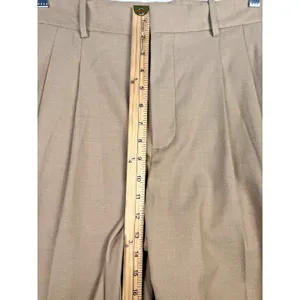 Madewell Pants Womens 8 Beige‎ Pleated Wide Leg High Rise Dress Twill Workwear thumbnail 7