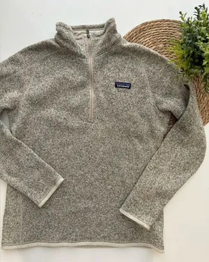 Patagonia Better Sweater Quarter 1/4 Zip‎ Fleece Pullover Grey Large thumbnail 1