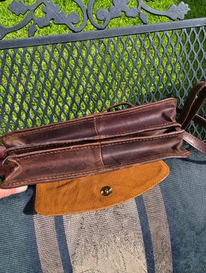 Unique hair on hide Brown Leather Purse Crossbody thumbnail 4