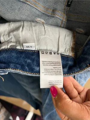 Risen Jeans High Rise Ripped Wide Leg Jeans Distressed Raw Hem Size 1/25 thumbnail 15