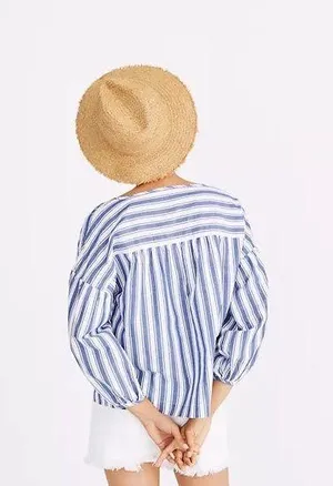 Peasant Top in Shea Stripe thumbnail 2