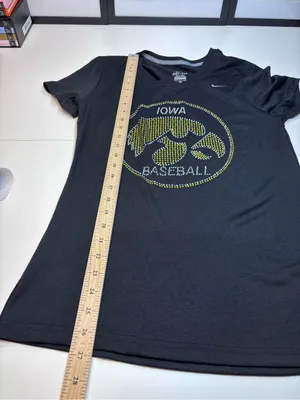 Nike Dri-Fit Women’s Iowa Hawkeyes Baseball Rhinestone Tee Black Sz S NWOT thumbnail 8