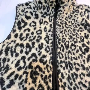 Chaps Ralph Lauren Leopard Fleece Vest Cozy Mob Wife Indie Sleaze Sz L Cabincore thumbnail 4