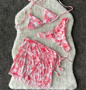Coral pink tie dye three pieces set thumbnail 7