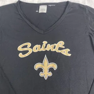 NFL New! New Orleans Saints wommens black long sleeve shirt size S thumbnail 2