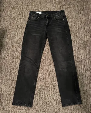 ZARA Straight Jeans Black thumbnail 1